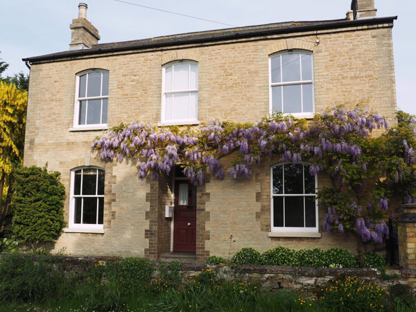 A traditional home with heritage windows
