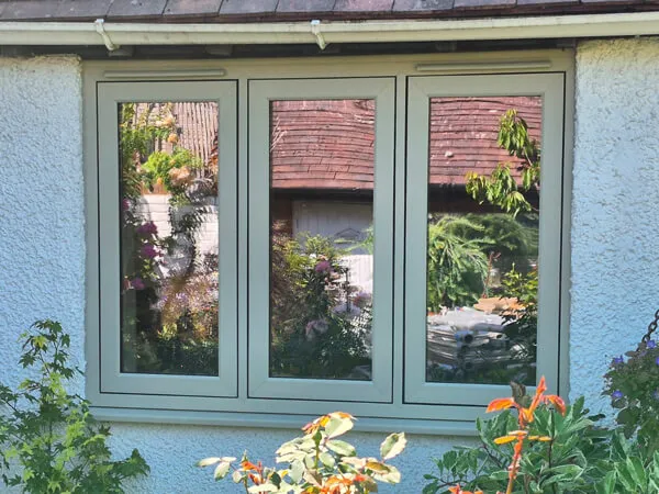 Olive Grey UPVC Flush Casement Windows