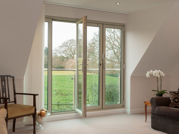 Pebble Grey Aluminium Bi-Fold Doors