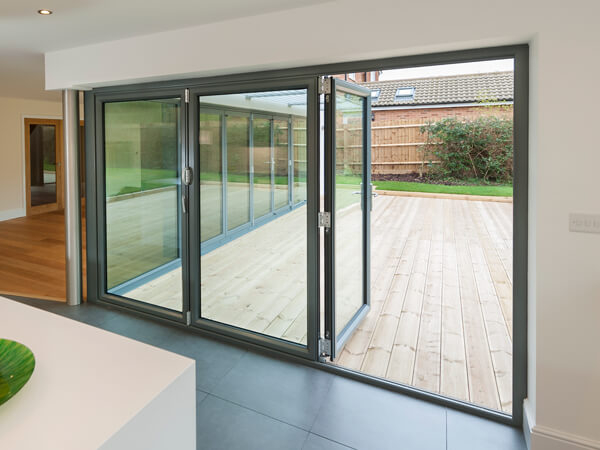 Grey Aluminium Bi-Fold Doors