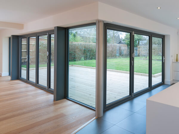 Grey Aluminium Bi-Fold Doors