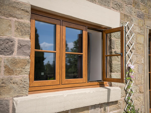 Oak UPVC Flush Windows