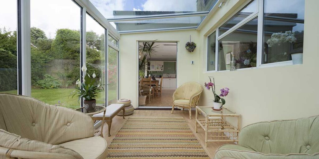 White Lean-To Conservatory Internal